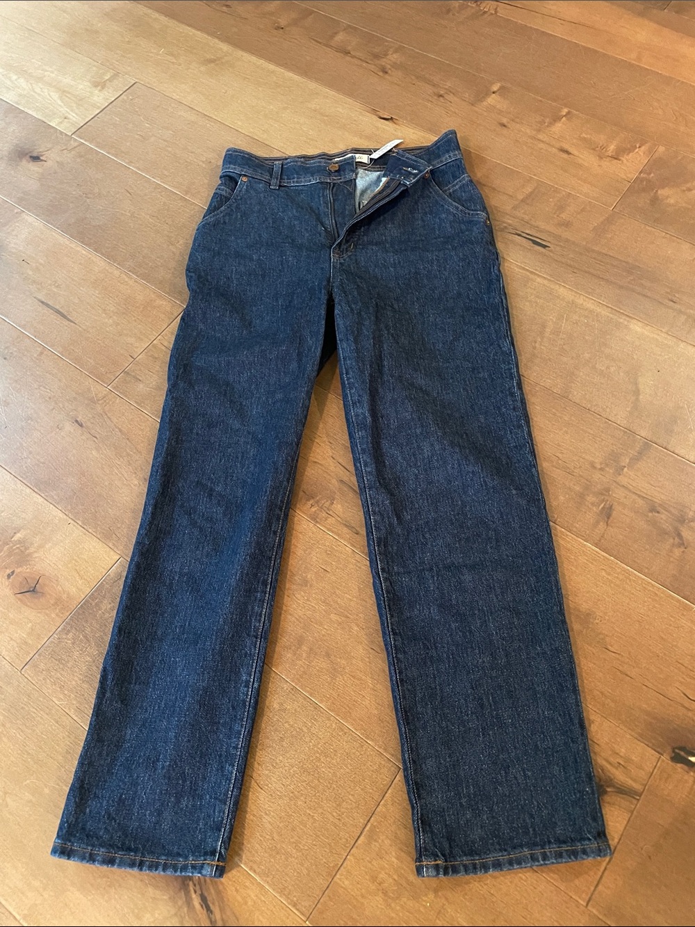 Madewell Straight Leg Jeans in Dark Indigo Blue